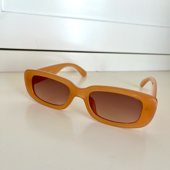 90s y2k orange retro rectangle sunglasses - Picture 2 of 2